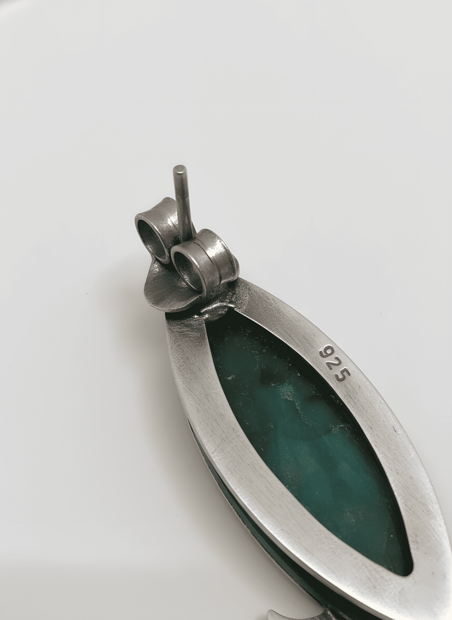 Sterling Silver Green Garnet Vintage Fish Stud Earrings