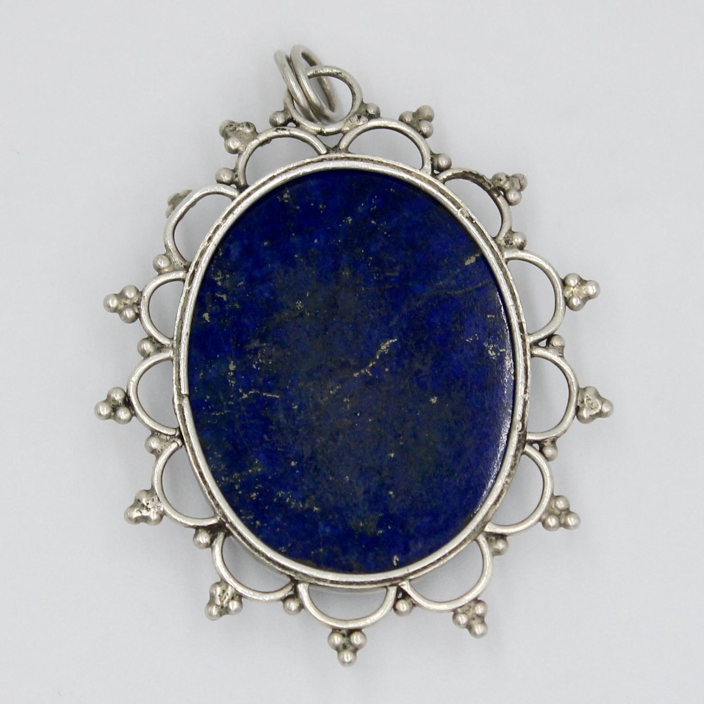Vintage Handmade Afghan Lapis Pendant in Sterling Silver