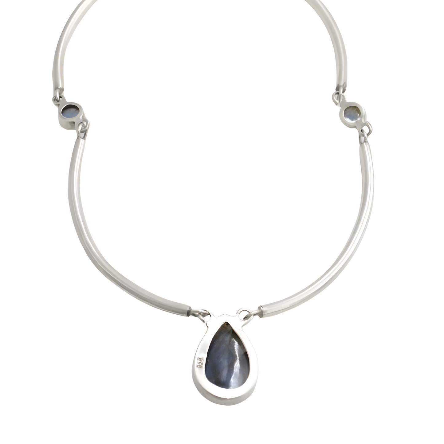 Labradorite Sterling Silver Collar Necklace 22-Inch