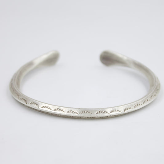 Indonesian Handmade Unisex Slim Cuff Bracelet in Sterling Silver