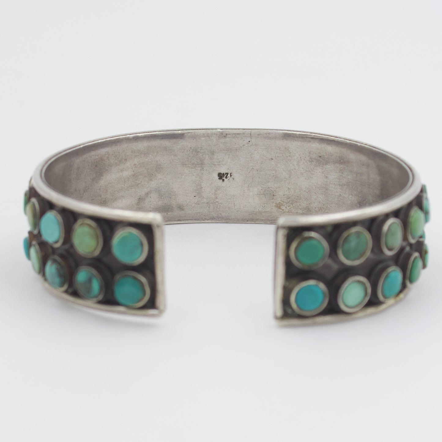 Vintage Natural Turquoise Cuff Bracelet in Sterling Silver